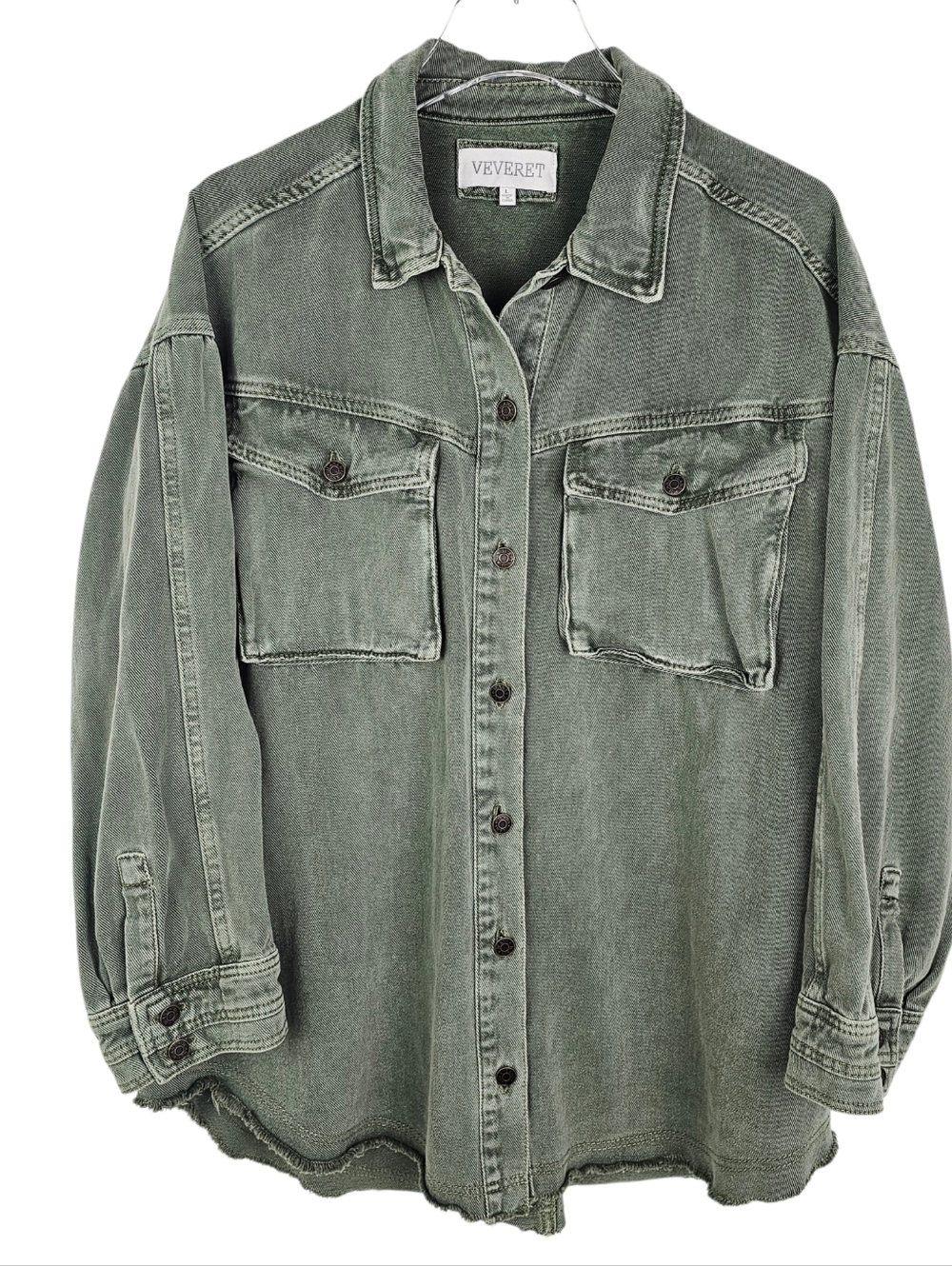 Veveret Green Oversized Denim Shacket
